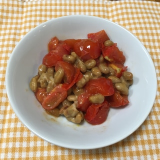 簡単離乳〜幼児食！トマトと納豆の炒め物。ごま油風味